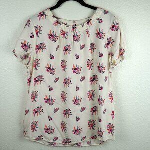 Boden‎ Silk Viscose Floral Short Sleeve Top US 12